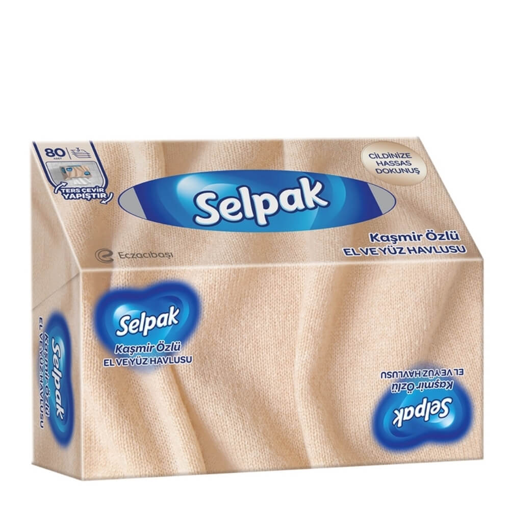 Selpak Cashmere Extract Hand &amp; Face Towels 80 Count