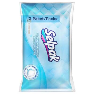 Selpak Classic Wet Wipes for Quick Refreshment 3-Pack
