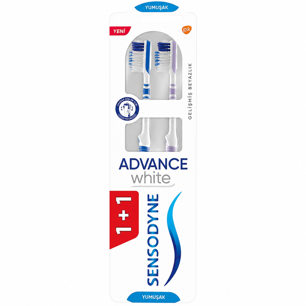 Sensodyne Advance White Soft Toothbrush Gentle Cleaning 2-Pack
