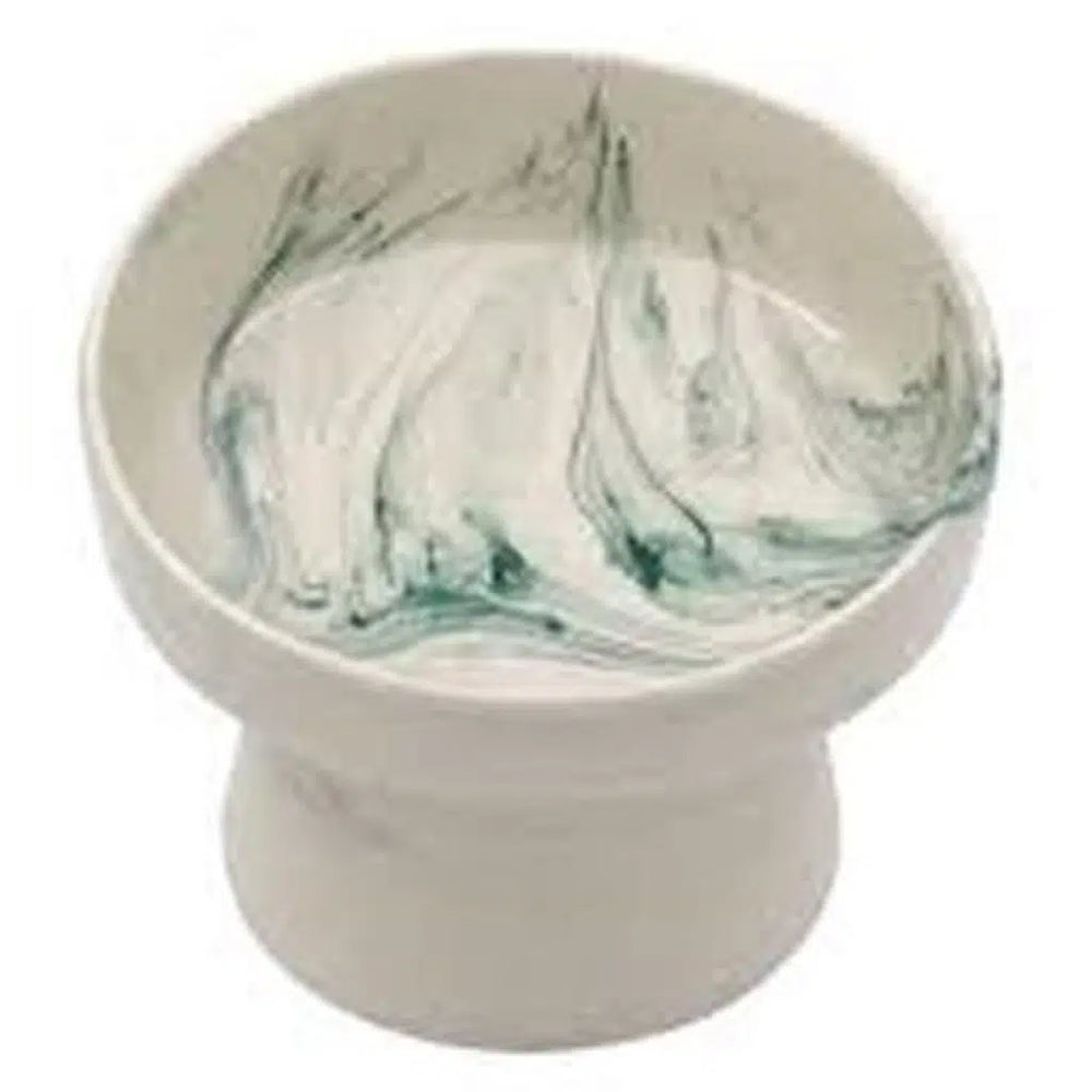 Eva Ceramic Elevated Pet Food Bowl Green for Cats & Dogs