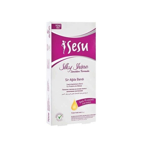 Sesu Silky Shine Wax Strips for Sensitive Skin 12 Count