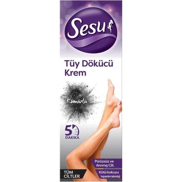 Sesu Charcoal Detox Hair Removal Cream for Smooth Skin 100 ml