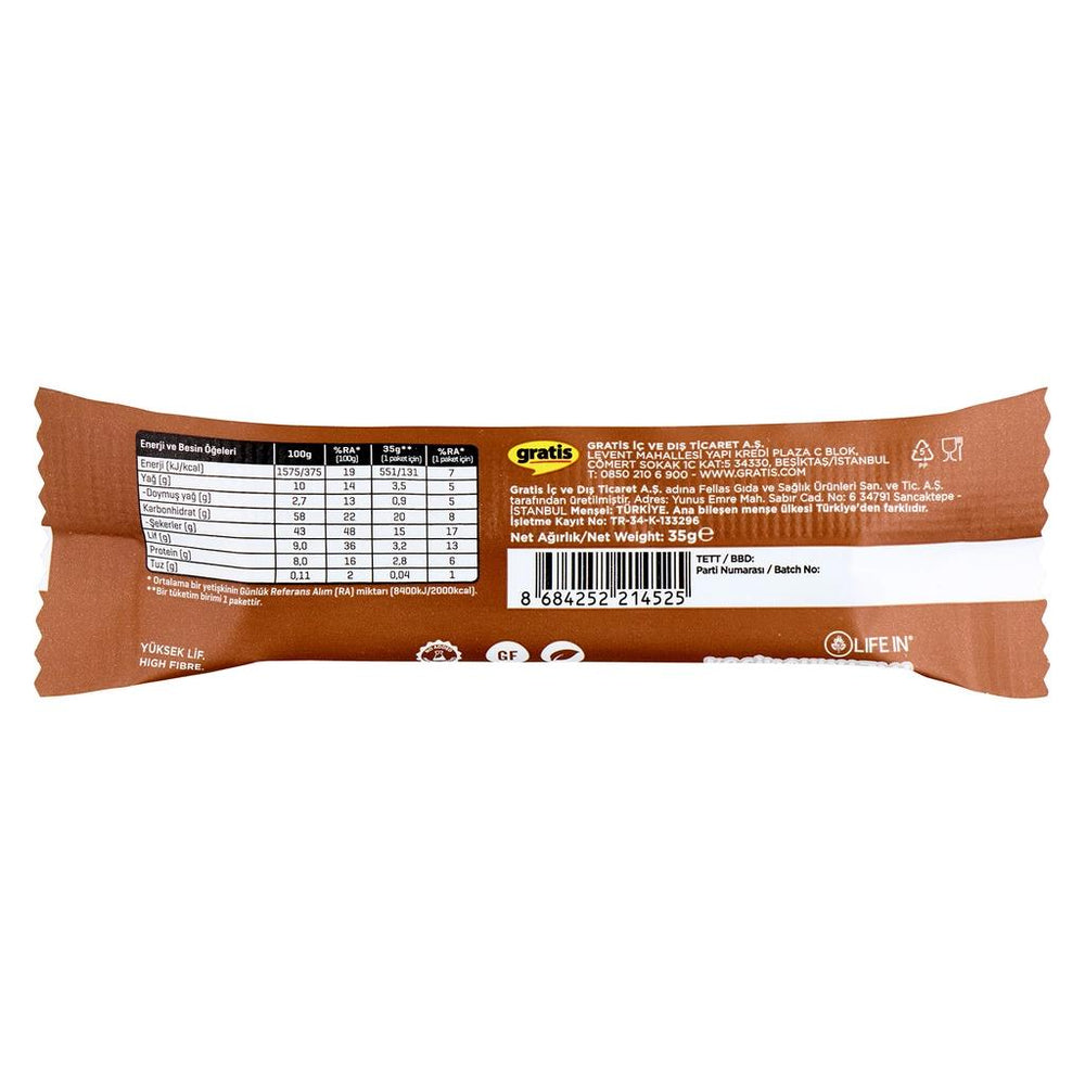 Life In Carob & Hazelnut Fruit Bar Healthy Snack 35g