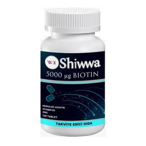 Shiwwa Biotin & Hydrolyzed Keratin Vitamin B5 Tablets 120 Count