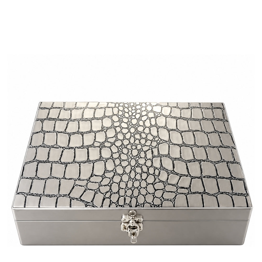 Pierre Cardin Siba Stitched Leather Box with Hook Closure