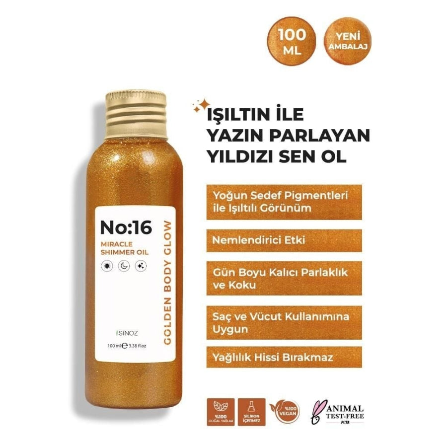 Sinoz No:16 Miracle Shimmering Hair & Body Oil 100ml