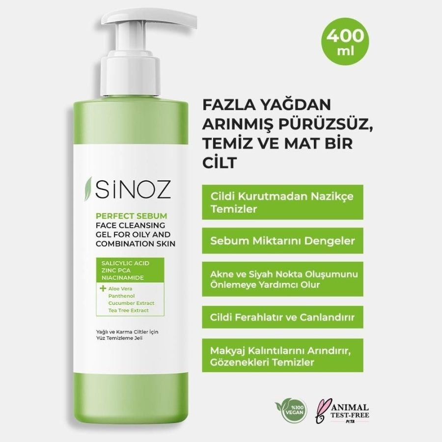 Sinoz Facial Cleansing Gel for Oily & Combination Skin 400ml