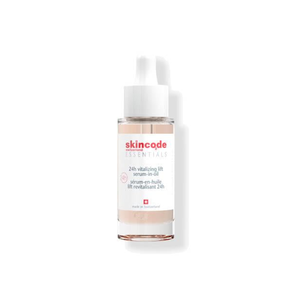 Skincode Essentials Vitalizing Lift Serum-In-Oil - Hydrating Face Serum for Dry Skin, Natural Skincare, 0.95 fl oz Skincode Essentials Hydrating Face Serum - Natural Skincare face serum, moisturizing serum, plant-based skincare, hydrating face oil, natural skincare products, dry skin, sensitive skin, nourishing skincare, revitalizing serum, silky skin, skincare routine, natural ingredients, antioxidants