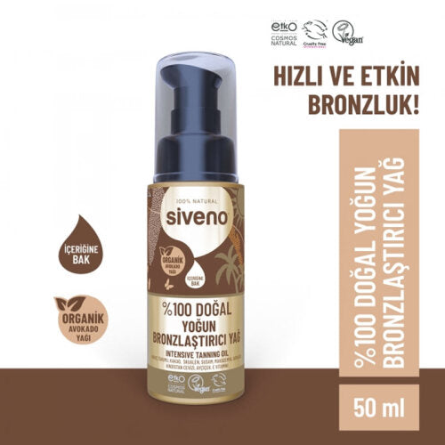 Siveno 100% Natural Intensive Tanning Oil for Deep Glow 50 ml