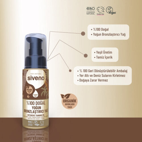 Siveno 100% Natural Intensive Tanning Oil for Deep Glow 50 ml