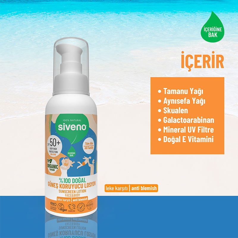 Siveno Tamanu Oil Mineral SPF50 Sunscreen Lotion 100 ml