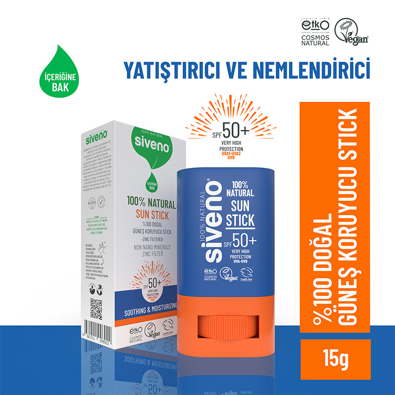 Siveno 100% Natural Tinted Sunscreen Stick SPF 50+ 15g