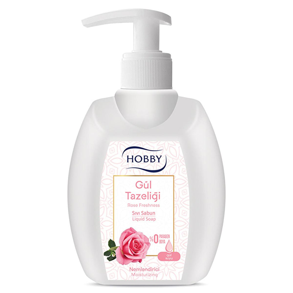 Hobby Liquid Hand Soap with Rose Water - Gentle, Moisturizing, and Paraben-Free Hand Hygiene for Sensitive Skin - - Soap