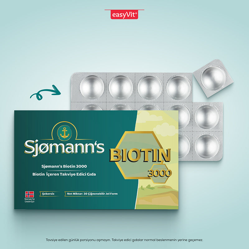 Sjomann's Biotin 3000 Support Supplement 30 Chewable Gels