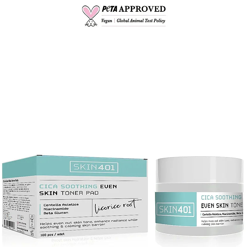 Skin401 Cica Soothing Even Skin Toner Pads 100 Pcs