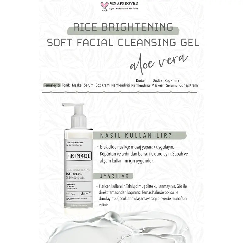 Skin401 Rice Brightening Soft Facial Cleansing Gel 200ml
