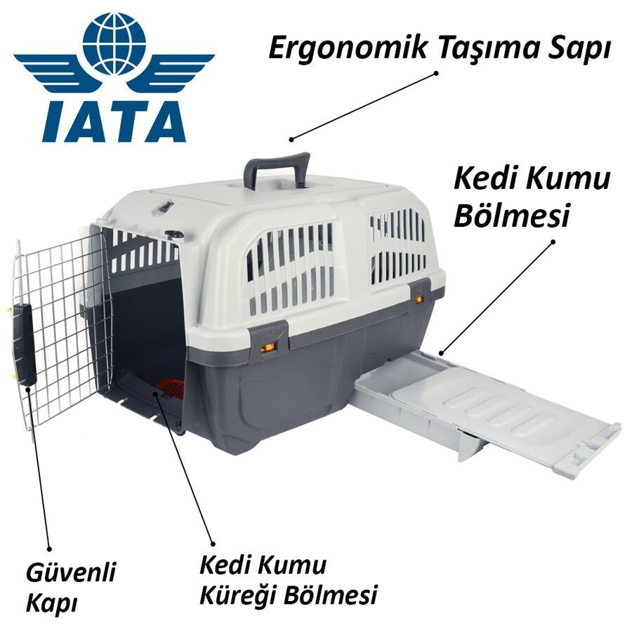 Skudo Lata 3 IATA Approved Pet Carrier with Litter Box 60 cm