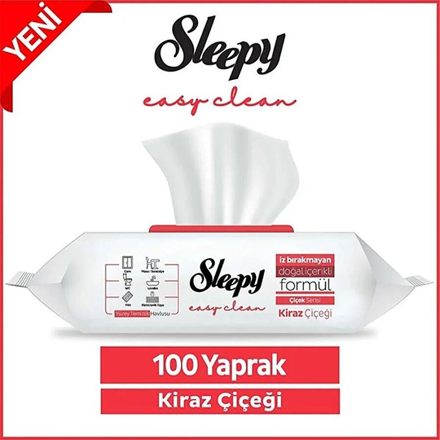 Sleepy Easy Clean Cherry Blossom Surface Cleaning Towels 100 Sheets