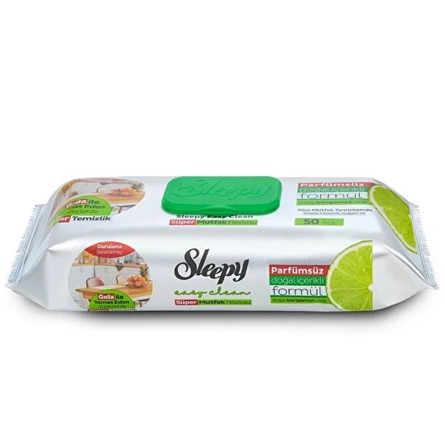 Sleepy Easy Clean Super Surface Kitchen Towel Wipes Bergamot 50 Sheets