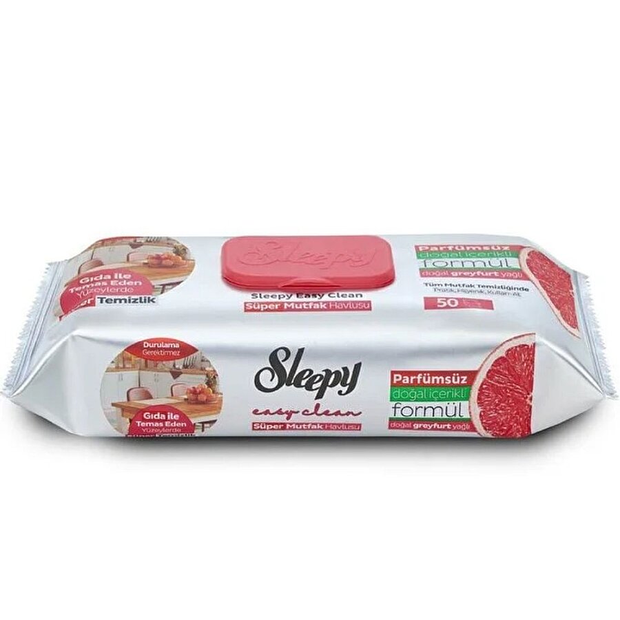 Sleepy Easy Clean Kitchen Towel Wipes Grapefruit 50 Sheets