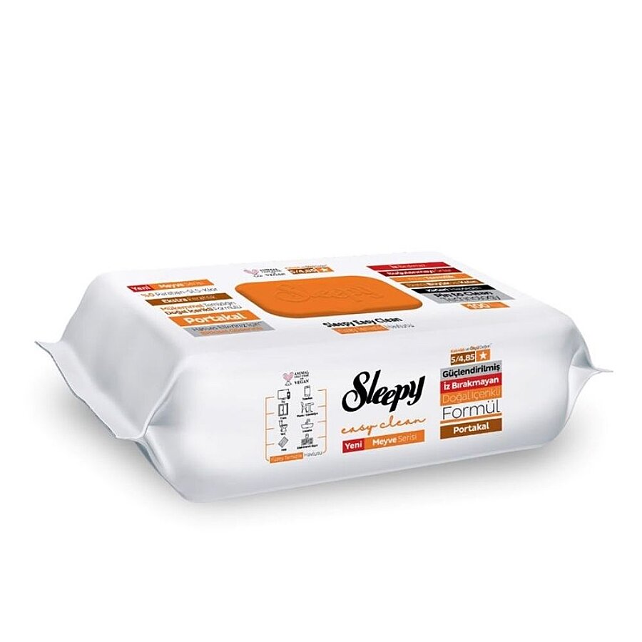 Sleepy Fruit Series Surface Cleaning Wipes Orange 100 Sheets