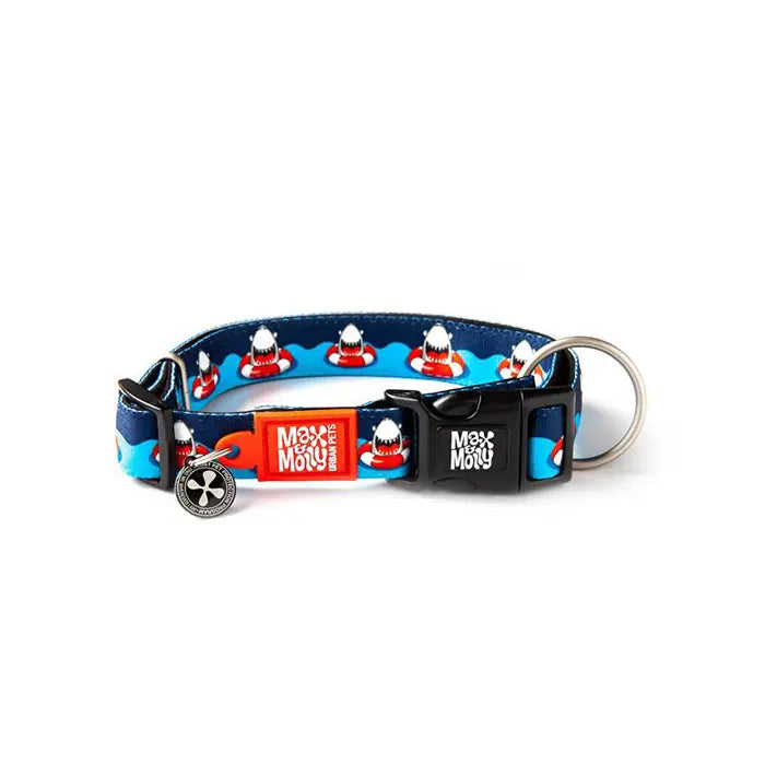 Max & Molly Smart ID Frenzy The Shark Dog Collar Small
