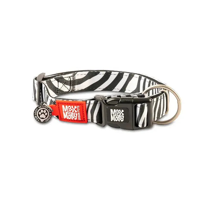 Max & Molly Zebra Smart ID Dog Collar Durable Large