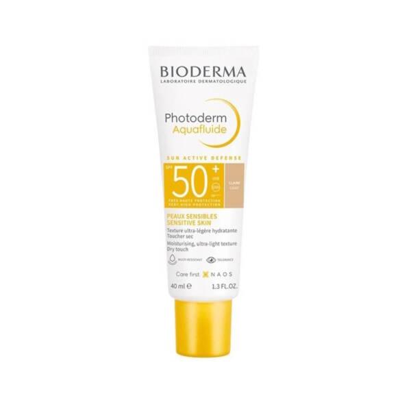 Bioderma Photoderm Aquafluide Light Sunscreen Cream SPF50+ - Lightweight, Non-Greasy, Color-Evening Protection - Sunscreen