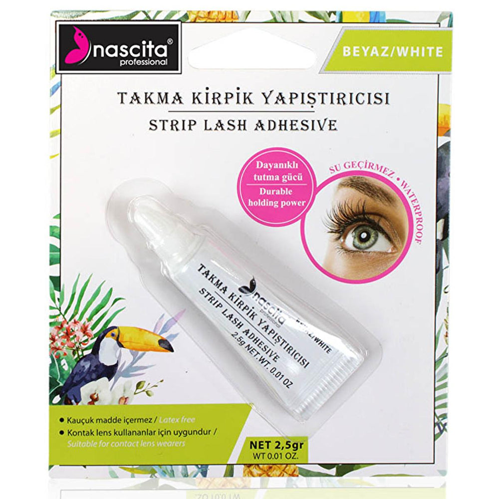 Nascita Beyaz False Eyelash Adhesive - Rubber-Free, Contact Lens Safe, Precise Application - Nascita - Hair Accessories