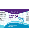 Life In Omega Omega 3 Fish Oil Capsules for Adults - Dietary Supplement for Heart Health Support - Vitamin & Supplement