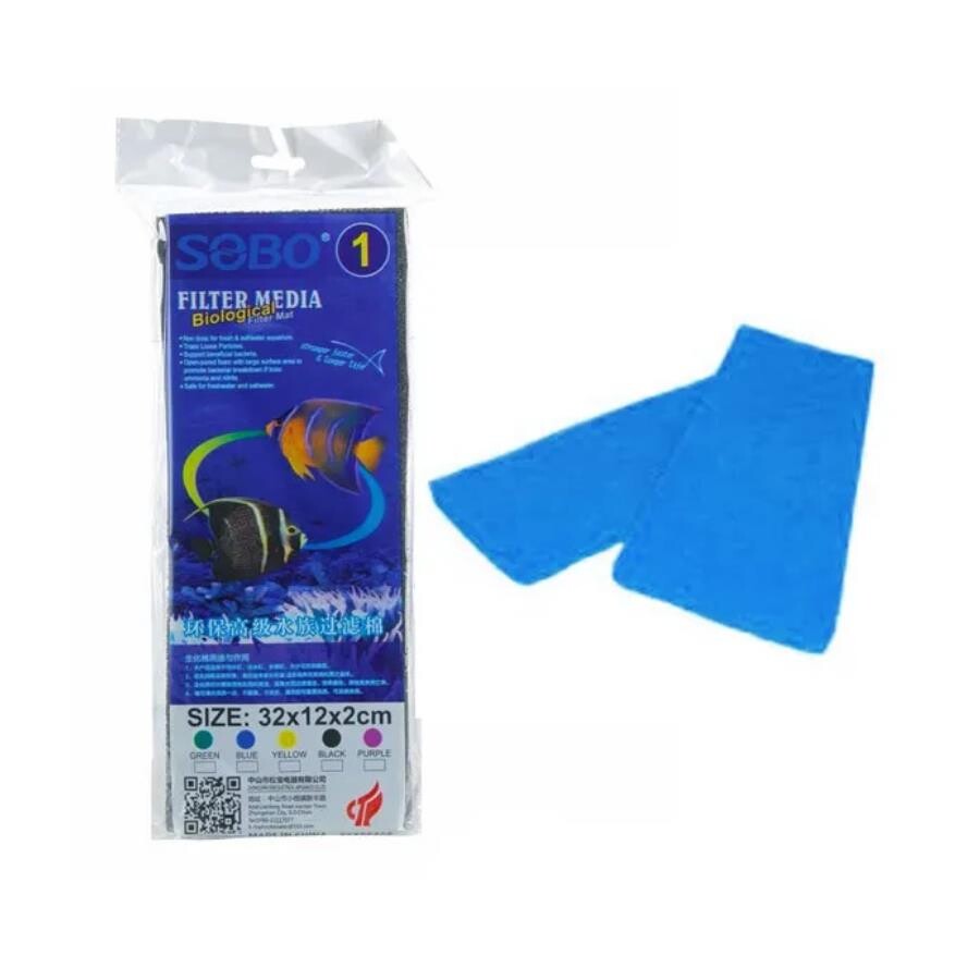 Sobo Aquarium Filter Sponge Biological Filtration Blue 32x12x2cm