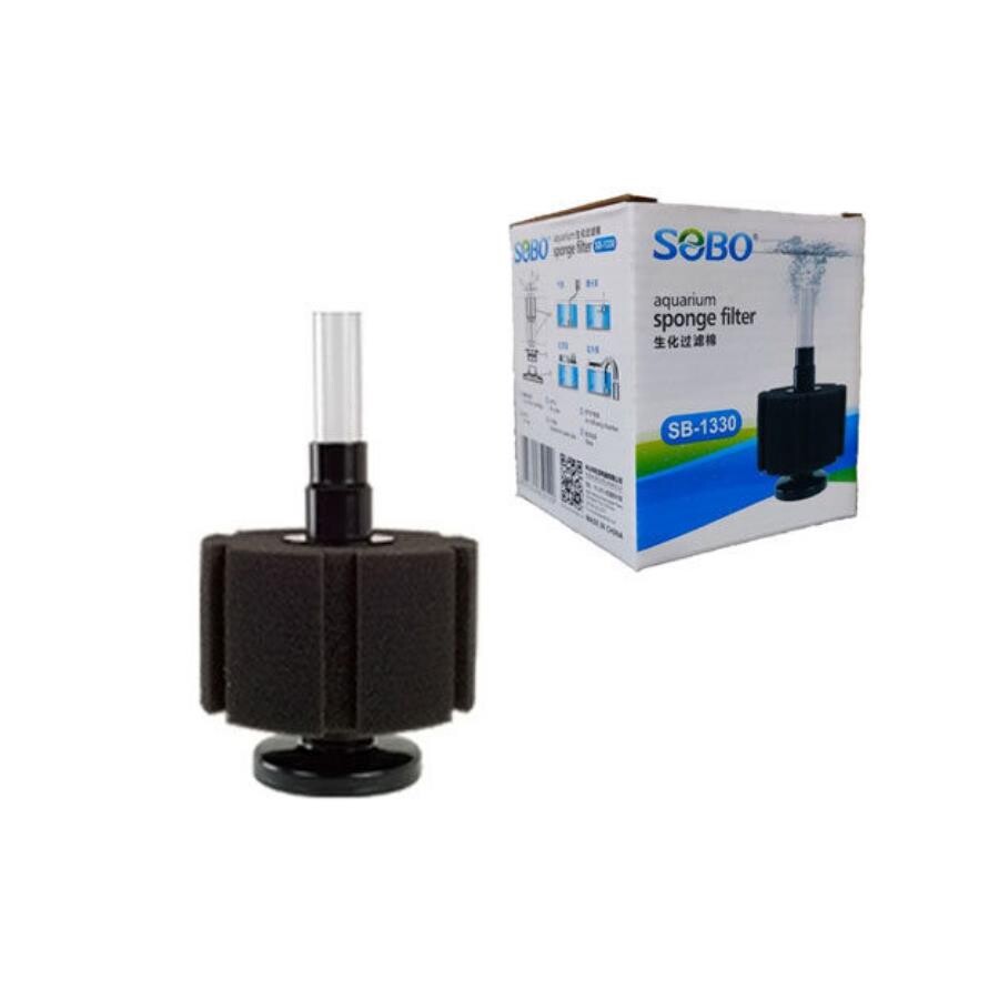 Sobo SB-1330 Cylinder Sponge Filter for Aquariums Small
