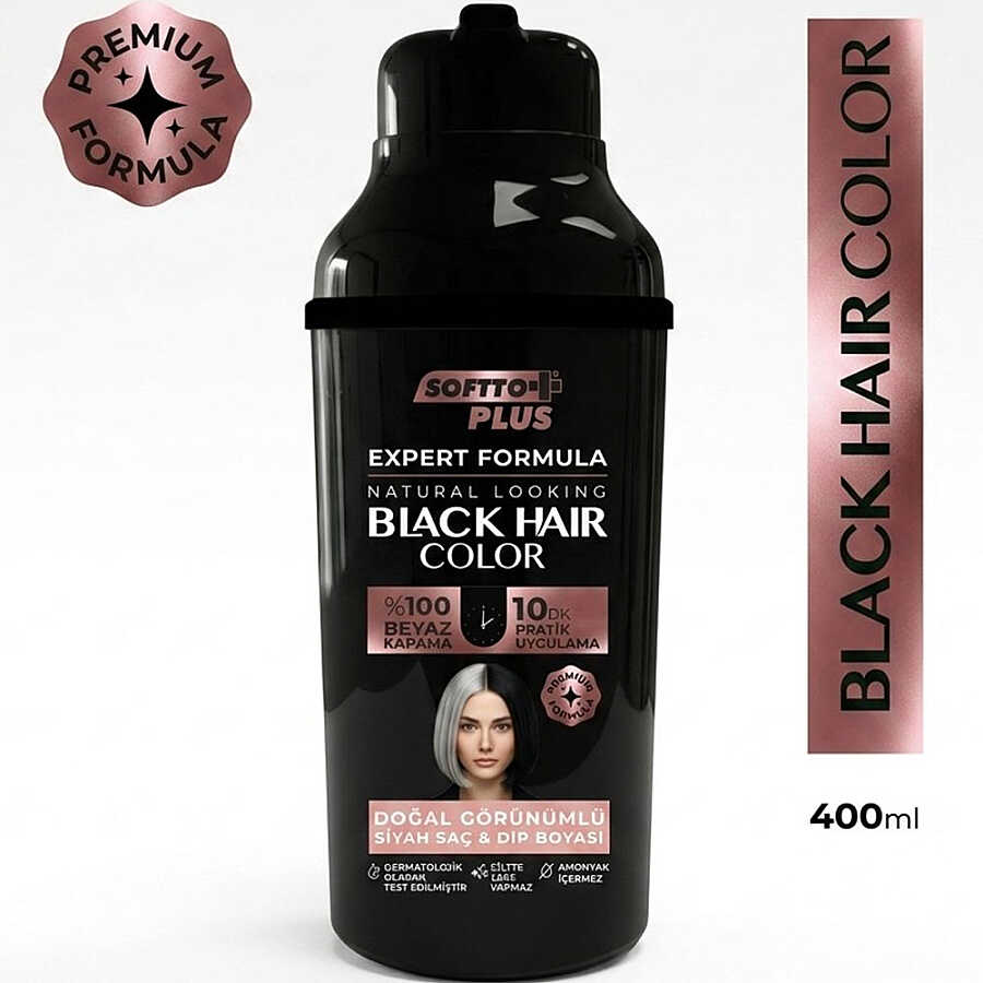 Softto Plus Expert Black Hair Color Shampoo for Women 400 ml