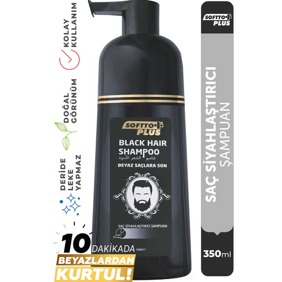 Softto Plus Black Shampoo for Gray Coverage 350ml
