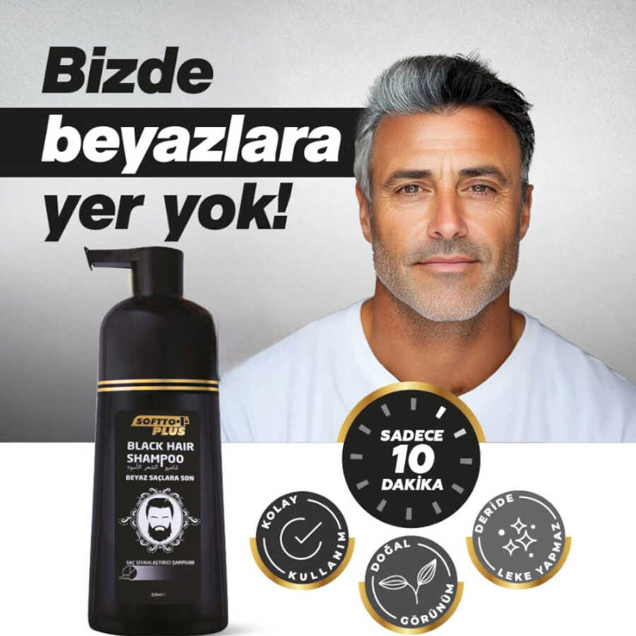 Softto Plus Black Shampoo for Gray Coverage 350ml