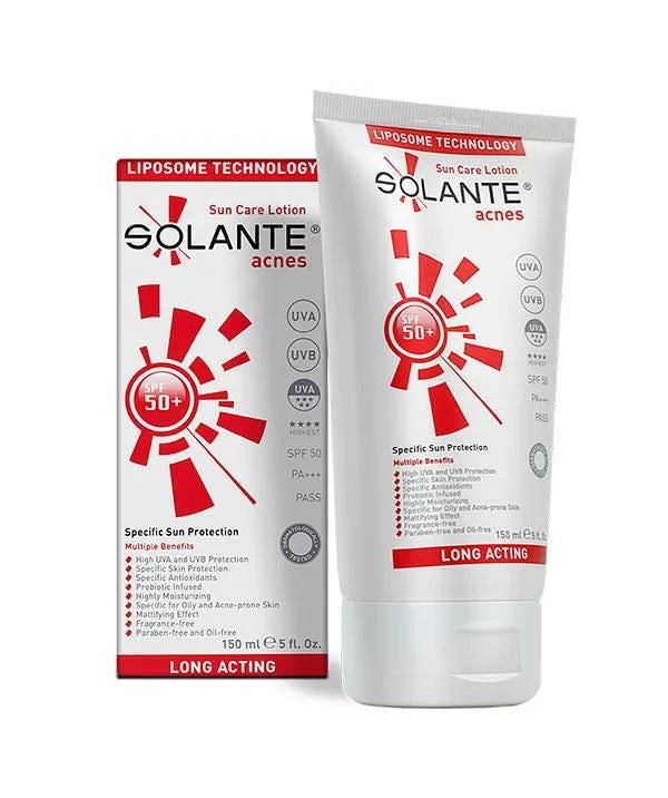 Solante Acnes Spf 50+ 150 ml Anti-Acne Sun Lotion - Acnes Tinted