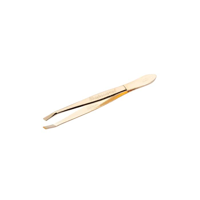 Solingen 7338 Slanted Gold Tweezers for Eyebrows