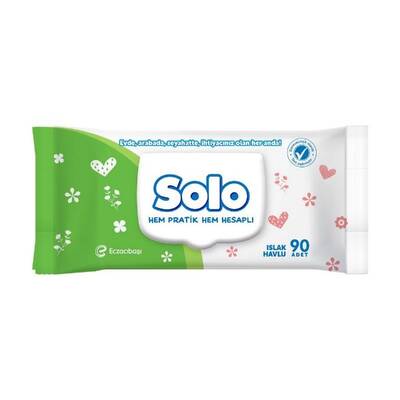 Solo Wet Wipes with Lid for Daily Cleansing 90 Count