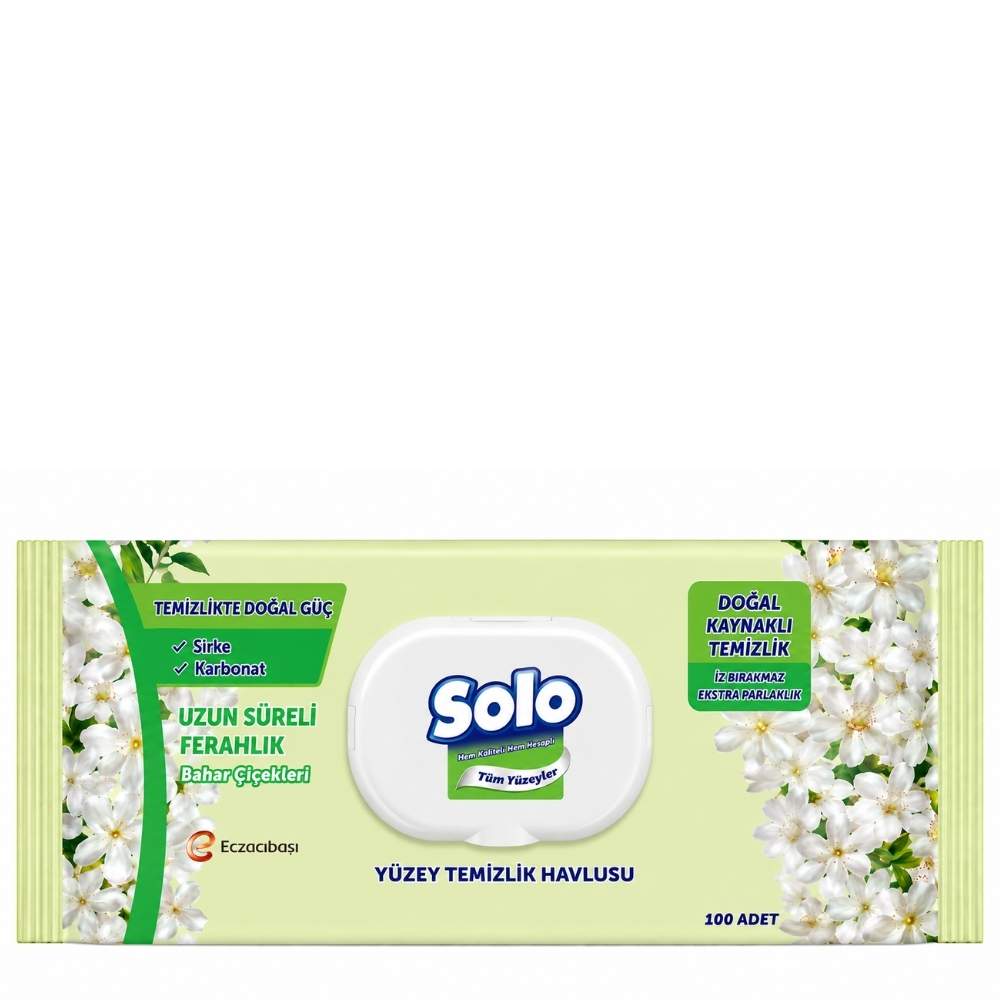 Solo Spring Flowers Surface Cleaning Wipes 100 Count
