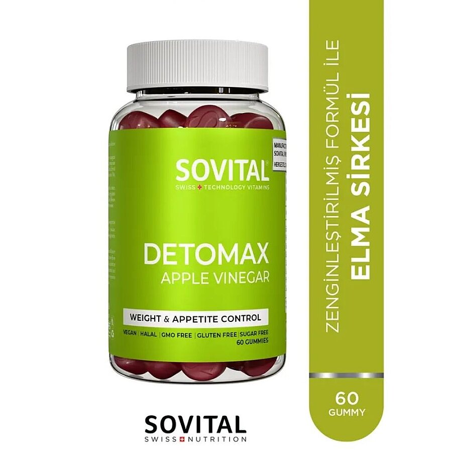 Sovital Detomax Apple Vinegar Metabolism Support 60 Gummies