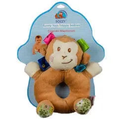 Sozzy Toys Plush Monkey Rattle Sensory Baby Toy, 1pc