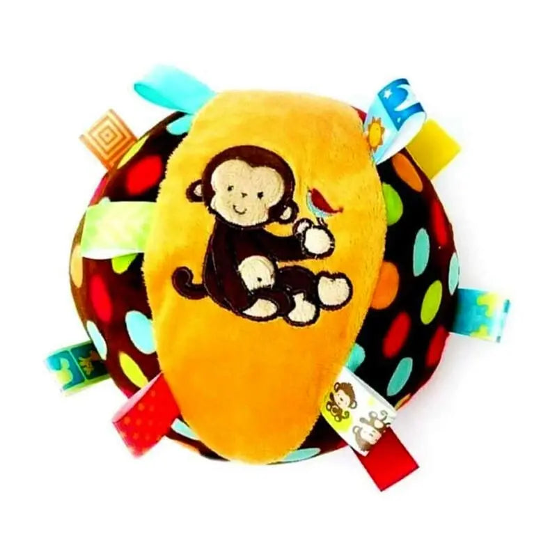 Sozzy Toys Plush Rattle Ball Monkey Toy for Sensory Play