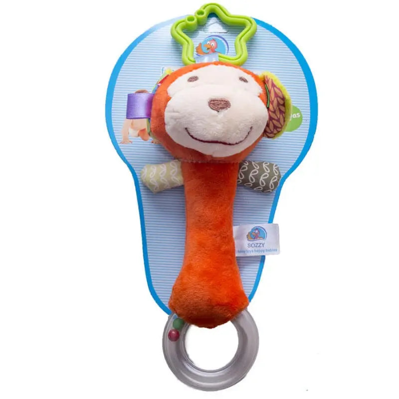 Sozzy Toys Plush Ring Monkey Baby Toy for Sensory Play