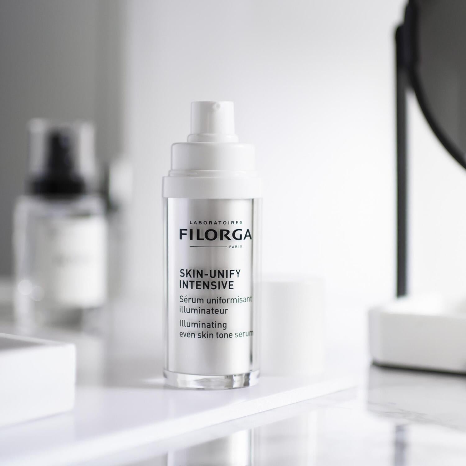 Filorga Skin-Unify: Illuminating Skin Tone Serum - Correct Dark Spots, Brighten & Even Skin Tone with Vitamin C, 1 fl oz Filorga Skin-Unify Serum: Brighten & Even Skin Tone skin tone serum, illuminating serum, skin unify serum, pigmentation spot treatment, dark spot corrector, brightening serum, hyperpigmentation serum, vitamin C serum for skin, even skin tone serum, skincare for uneven skin tone, vitamin C, glabridin, algae extract, hyaluronic acid, anti-oxidant peptides, lightweight serum, fast-absorbing 