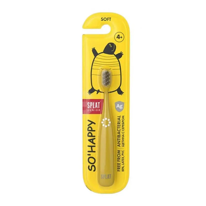 Splat Junior So Happy Soft Kids Toothbrush Yellow 4+ Years