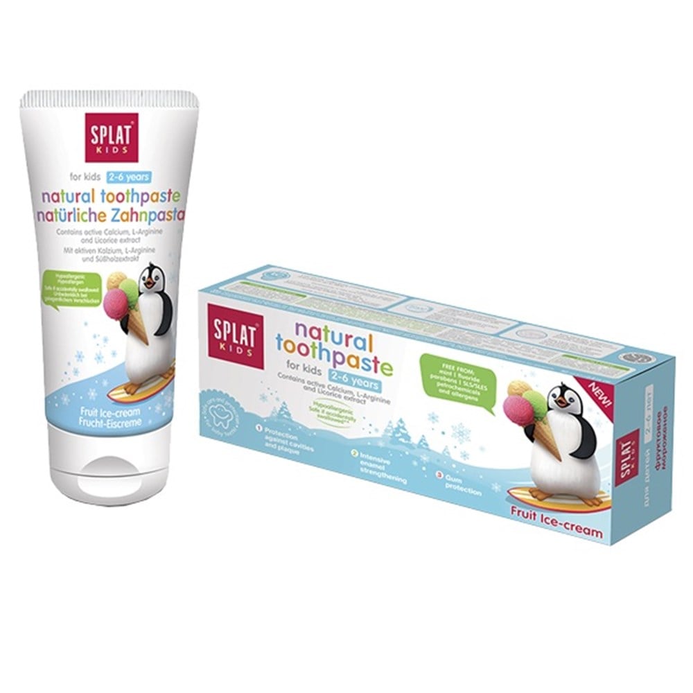 Splat Kids Natural Toothpaste with Fruity Ice Cream Flavor 50 ml