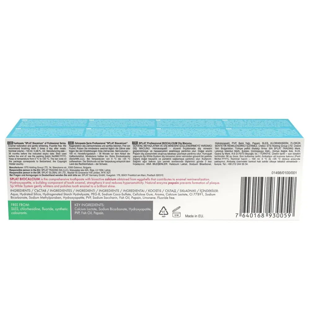 Splat Professional Series Multiple Action Toothpaste