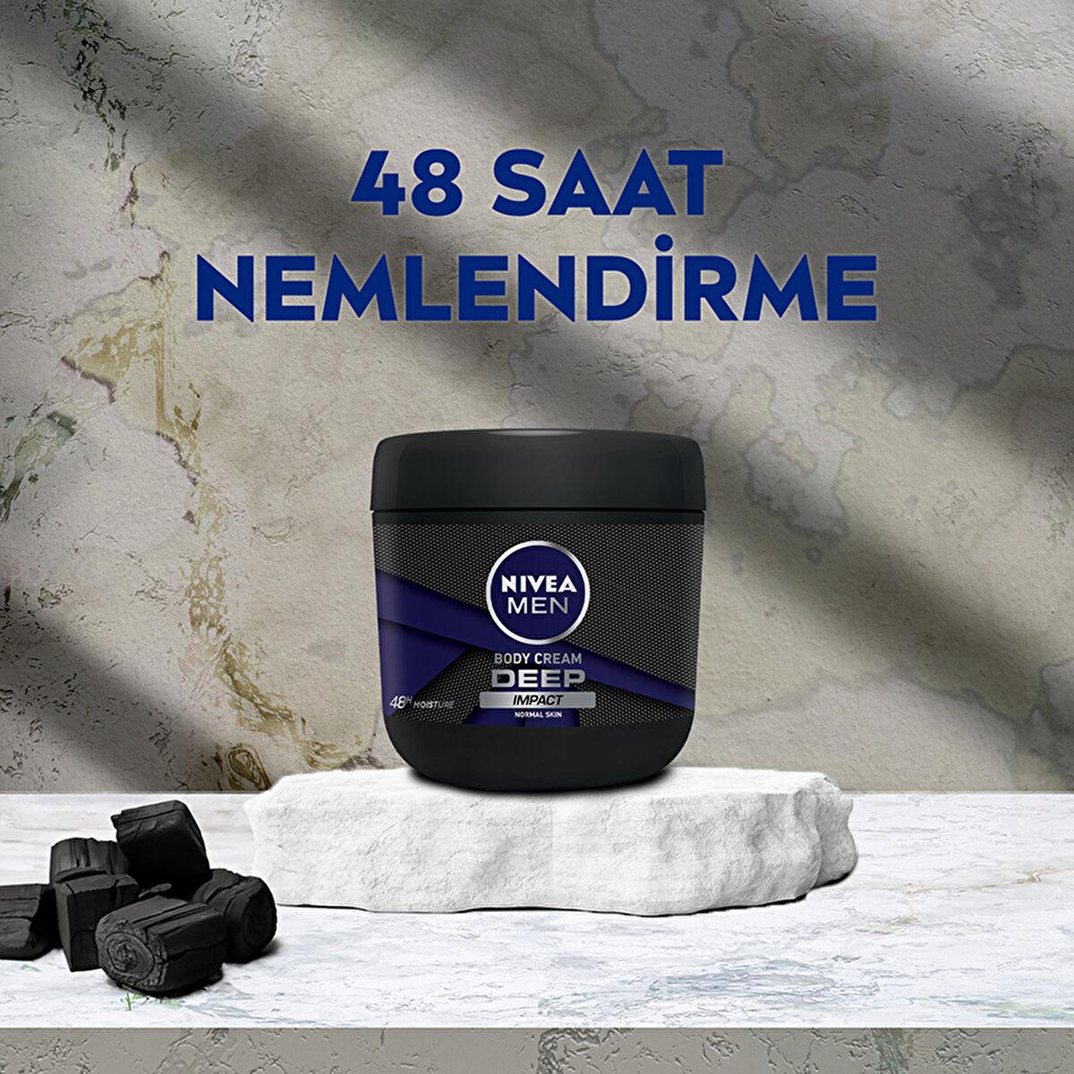 Nivea Men Moisturizing Hand and Body Cream Deep Impact - 48 Hour Moisturization, Non-Greasy, Woody Fragrance Nivea Men Deep Impact Moisturizing Cream - 48hr Hydration Nivea Men Moisturizing Cream, Hand and Body Cream for Men, Long-lasting Moisturization, Non-greasy Skincare, Woody and Spicy Fragrance, Skincare for Men, Moisturizing Cream, Body Care, Men&#39;s Grooming, Skincare Essentials, Nivea Deep Impact, 48 Hour Moisturization, men&#39;s skincare products, body moisturizer for men, non-greasy moisturizer, men&#39;s