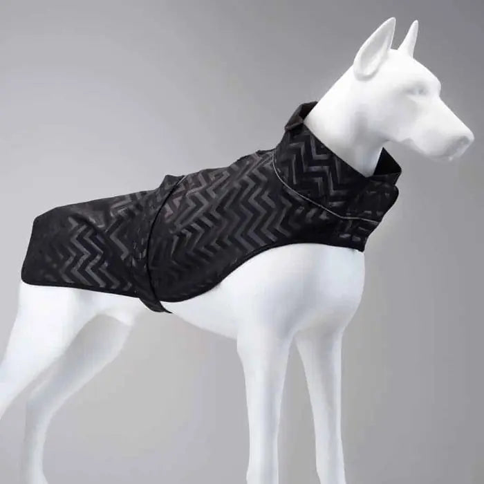 Lindo Softshell Black Stripe Waterproof Dog Raincoat