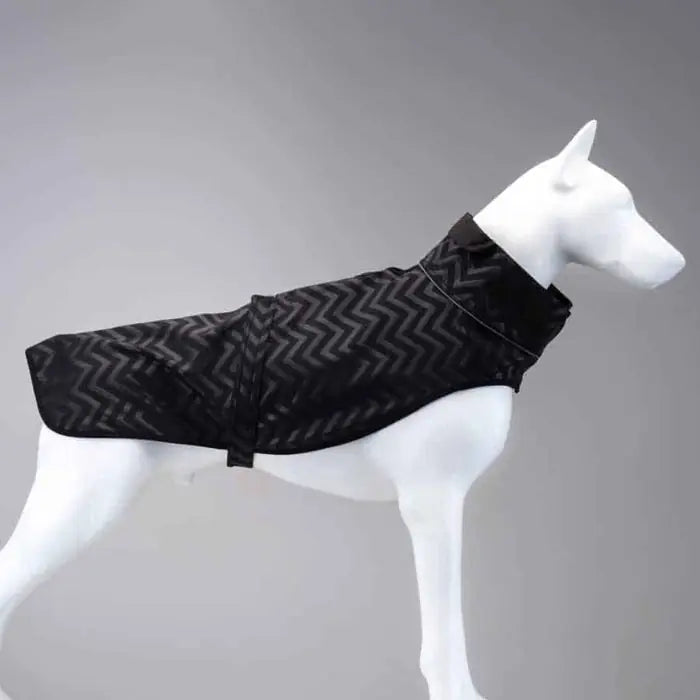 Lindo Softshell Black Stripe Waterproof Dog Raincoat